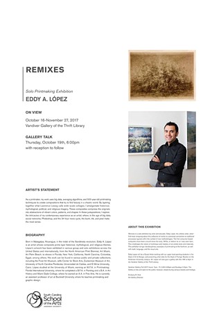 Remixes, Vandiver Gallery, The South Carolina School of the Arts, Anderson University. October 16-November 27, 2017