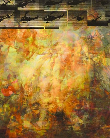 Eddy A. Lopez, Icarus, Silkscreen Digital Composite