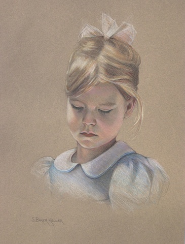 Colored Pencil Portrait of a Young Girl by Sally Baker Keller