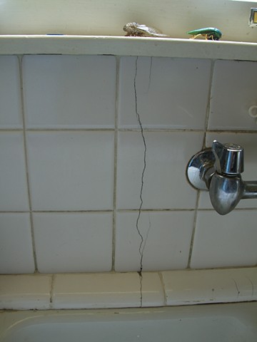 The Problem. Here is the backsplash of the sink original to the 1940s.