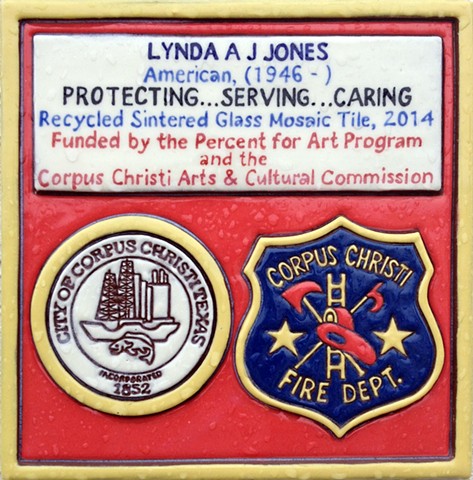 Mosaic Plaque for Firestation #5 by Aloe Tile
