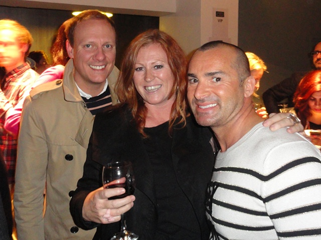 Anthony Cotton, Susie and Louis Spence at Celebrity Juice after party April 2012.