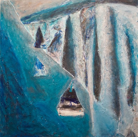 Glacial Abstraction I, oil, 30" x 30", Â©2024