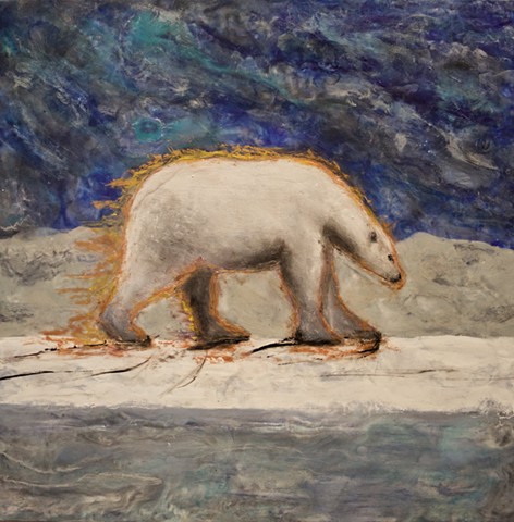 Ursa Major, encaustic and mixed media, 30" x 30"