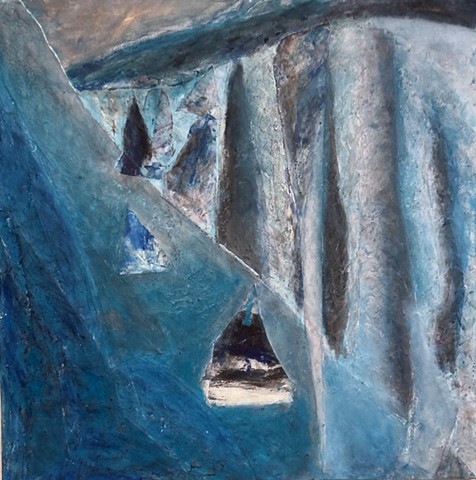 Glacial Abstraction I, oil, 30" x 30", ©2024