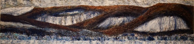 Ridgeline and Emerging Glacier, acrylic, 18" x 79"