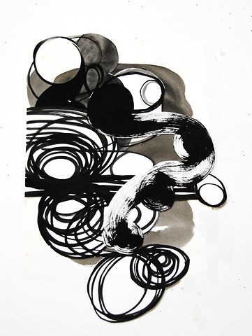 Untitled Collage 
Sumi Ink and India Ink
11" x 20" 