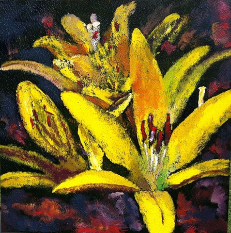 ACA04.  Basking Yellow Lilies