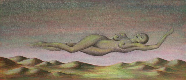 nude landscape on panel by Karen S Purdy artist