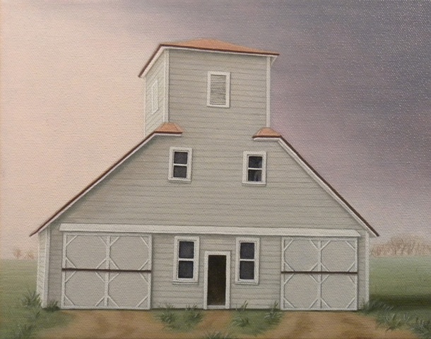 oil and acrylic painting of Chico tankhouse by female artist Karen S. Purdy