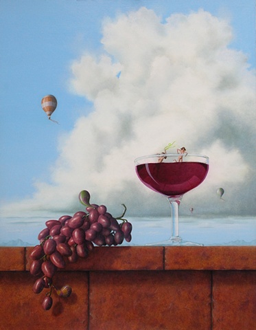 oil painting on panel of surreal, magic realism by female artist Karen S. Purdy