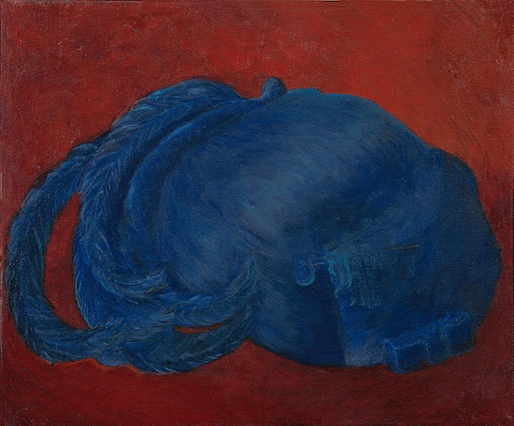 Blue hat with feathers, SP25