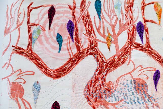 “Devoted Body” detail, created with 22 Tamworth embroidery artists, exhibited at "Open House: 3rd Tamworth Textile Triennial"