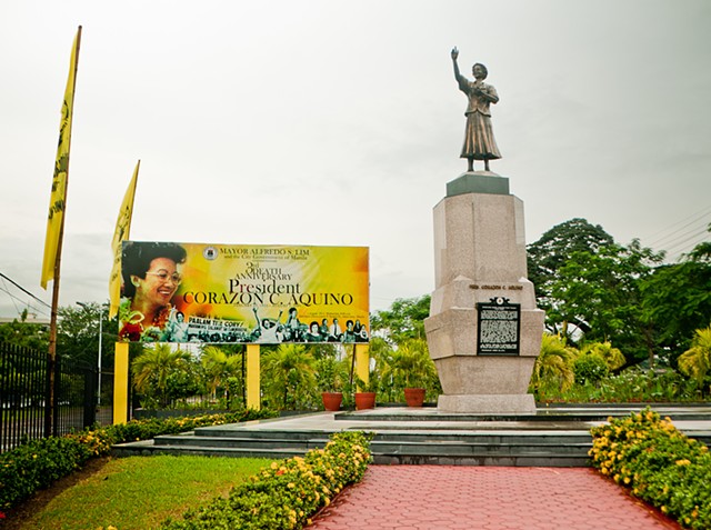 President Cory Aquino statue at the Roxas Boulevard, Manila City