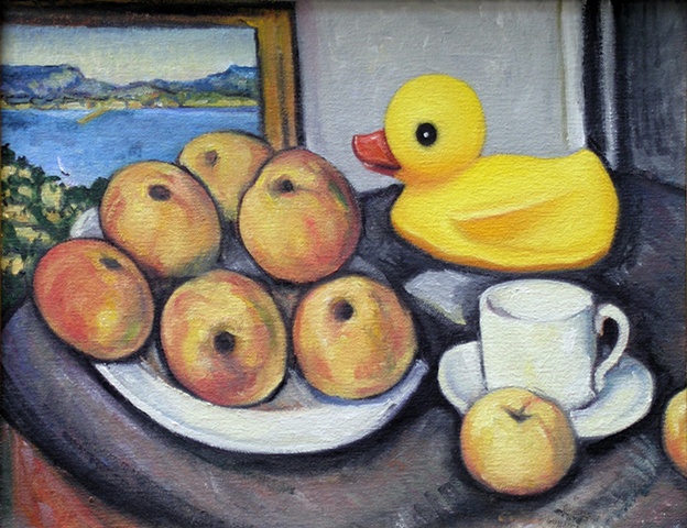 olde Master repainted with Rubber ducky style, oil realism, surrealism impressionism, expressionism