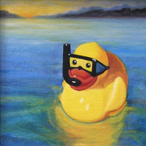 olde Master repainted with Rubber ducky style, oil realism, surrealism impressionism, expressionism