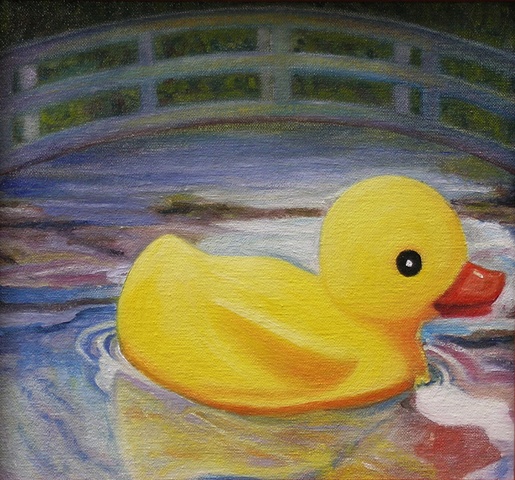 olde Master repainted with Rubber ducky style, oil realism, surrealism impressionism, expressionism