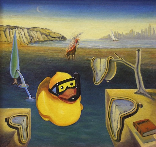 olde Master repainted with Rubber ducky style, oil realism, surrealism impressionism, expressionism