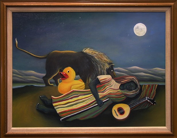 olde Master repainted with Rubber ducky style, oil realism, surrealism impressionism, expressionism