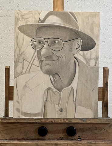 William S Burroughs in backyard