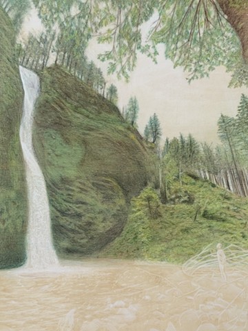 Self portrait at Horsetail Falls in the Columbia River Gorge in Oregon