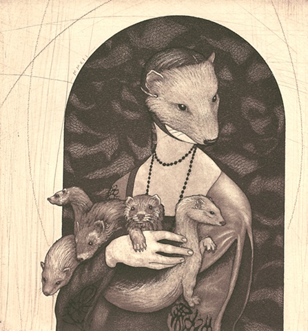 lady with ermine, weasel, ferrett, Leonardo Da Vinci