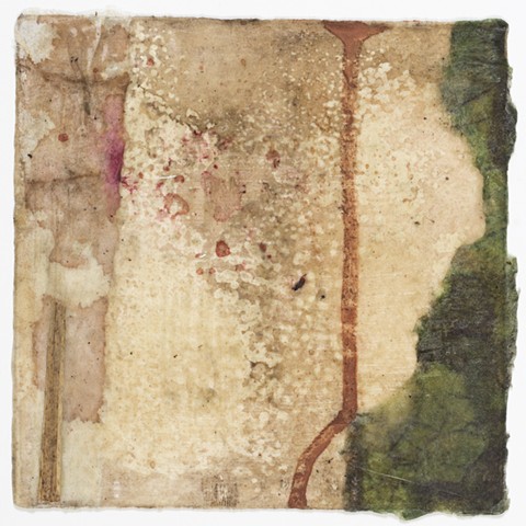 earth pigment, mud, local beeswax, aerial digital image, mulberry paper, vegetation, plant matter