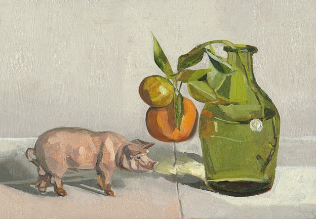 Pig with a Vase of Oranges