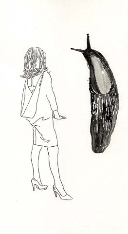 Woman with Black Slug 