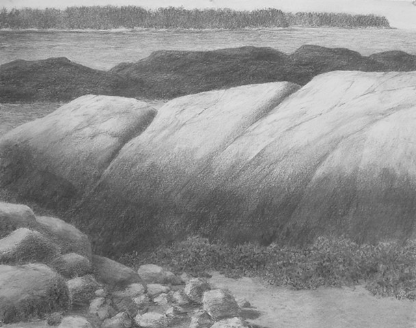 Katherine Meyer drawing charcoal artist Norton Island Artists' Colony downeast Maine Eastern Frontier Society