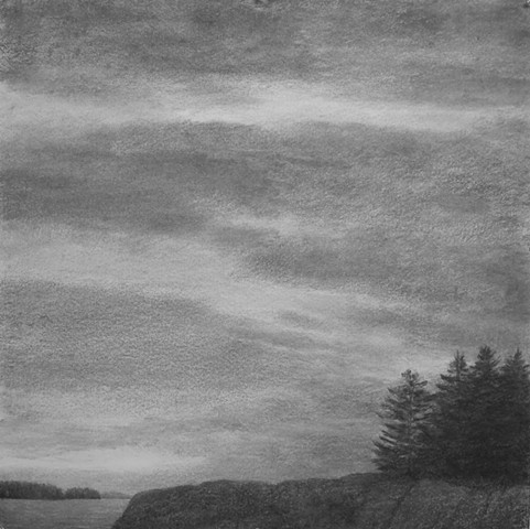 Katherine Meyer drawing charcoal Norton Island Artists' Colony downeast Maine
