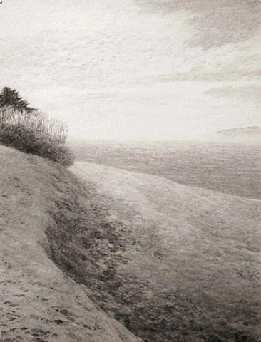 katherine meyer drawing charcoal Alameda california beach san francisco bay