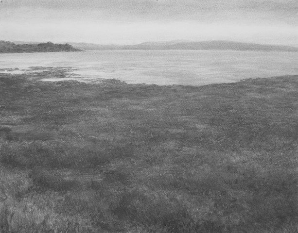 katherine meyer drawing charcoal Alameda california beach san francisco bay