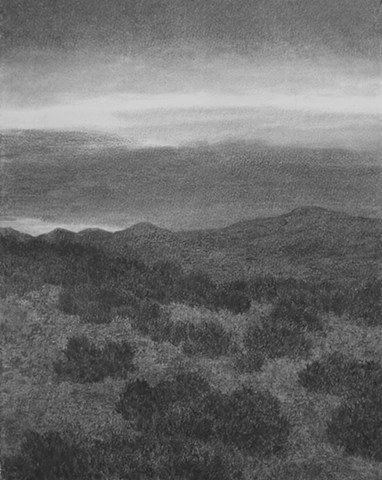Katherine Meyer charcoal drawing desert New Mexico sky