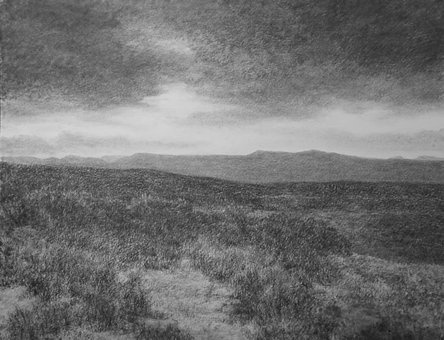 Katherine Meyer charcoal drawing desert New Mexico sky