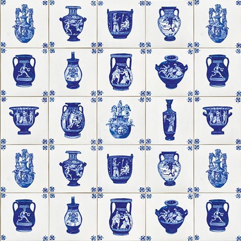 Greek Pots Tiles Wallpaper