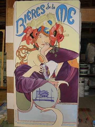 A take on Alphonse Mucha's Beer Muse 