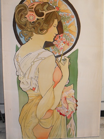 Alphonse Mucha Silk Painting (6'x4')