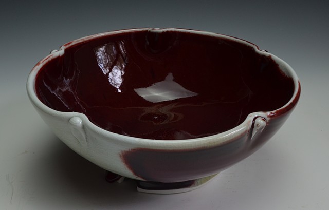 Red and White Plum Blosson Bowl (side)