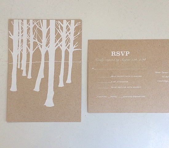 custom designed wedding rsvp postcard.