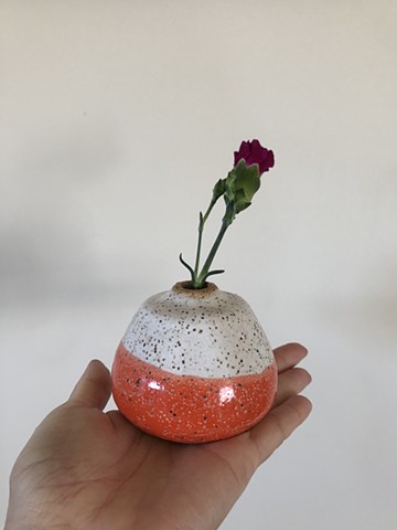 poppy dipped speckled vase