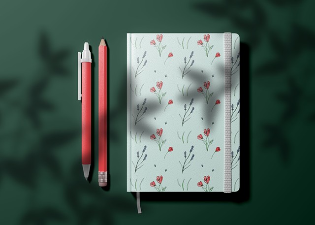 lavender + poppy notebook