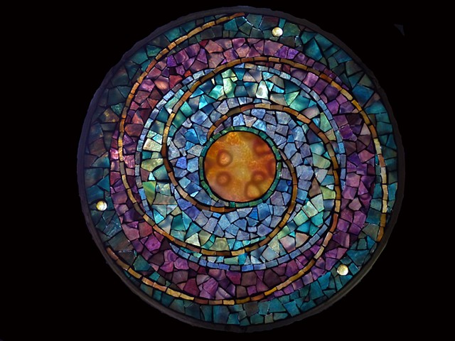Stained Glass Mosaic Mandala Planet by David Chidgey
