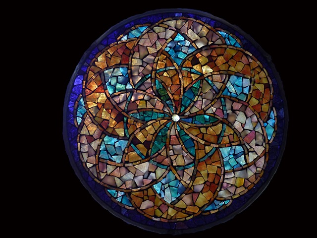 Stained Glass Mosaic Mandala Circle of Life by David Chidgey
