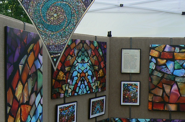 Art Glass Mosaic Prints amd Stained Glass Mandala at the King William Art Fair 2007