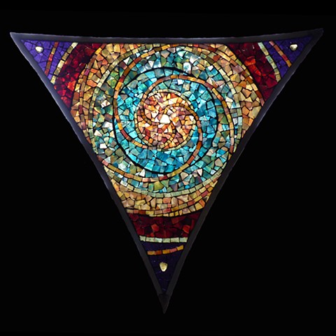 Stained glass mosaic, mandala, art glass, 