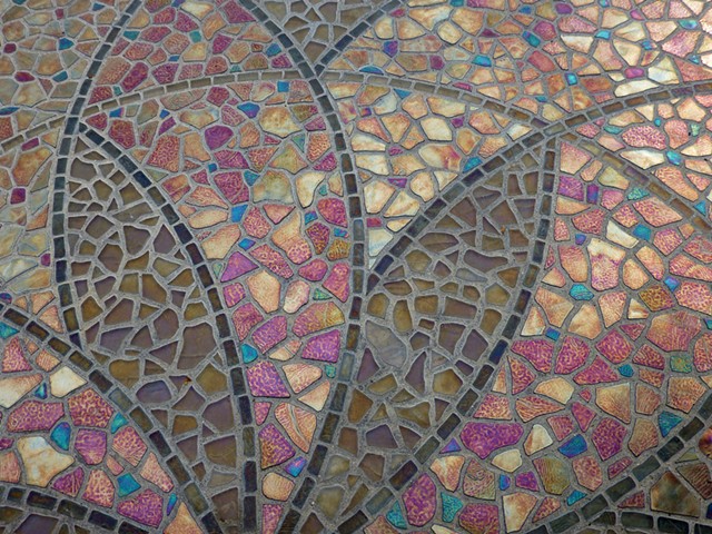 Garden Mosaic, Iridescent, Glass Tile, Mosaic, Floral, Sacred Geometry
