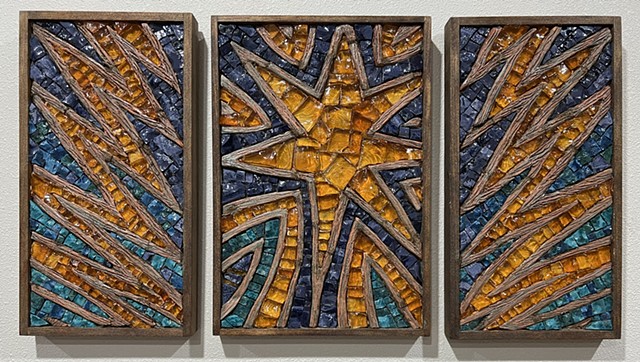 Art Glass Mosaics, David Chidgey, mosaics, multimedia mosaics, Arise