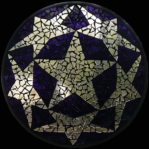 Stained Glass Mosaic Mandala Star Circle by David Chidgey