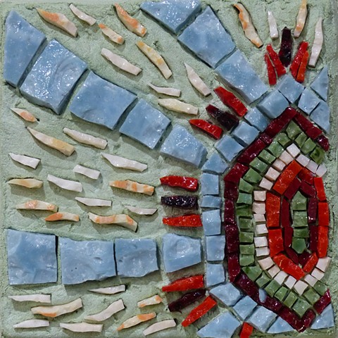 Blue Beams, Mosaics, David Chidgey, Art Glass Mosaics